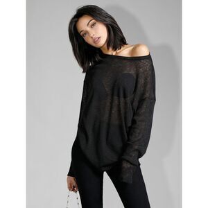 Elegant Black Sheer Women's Top